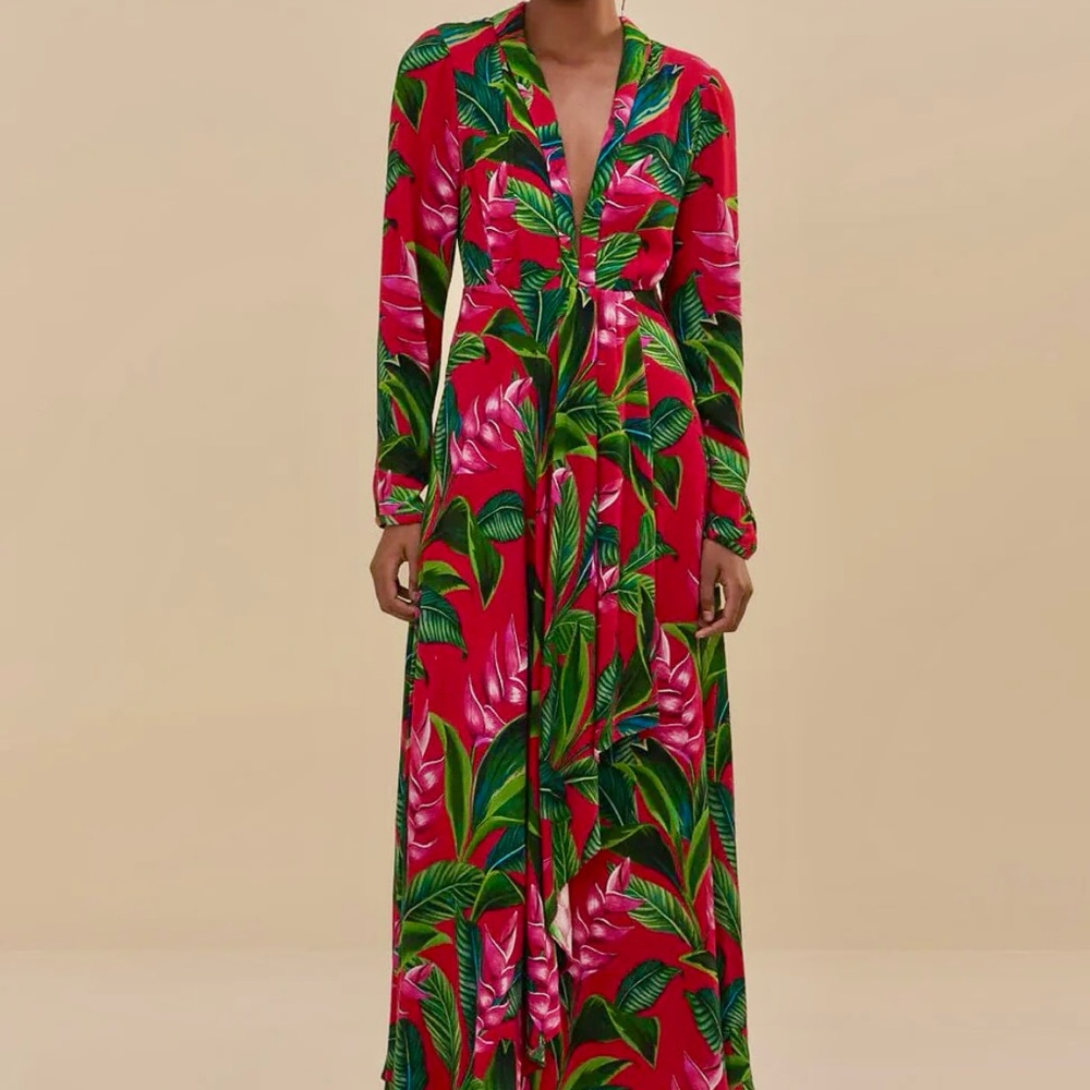 Tropical Floral Maxi DressNew With Tags Farm Rio  - Size Small